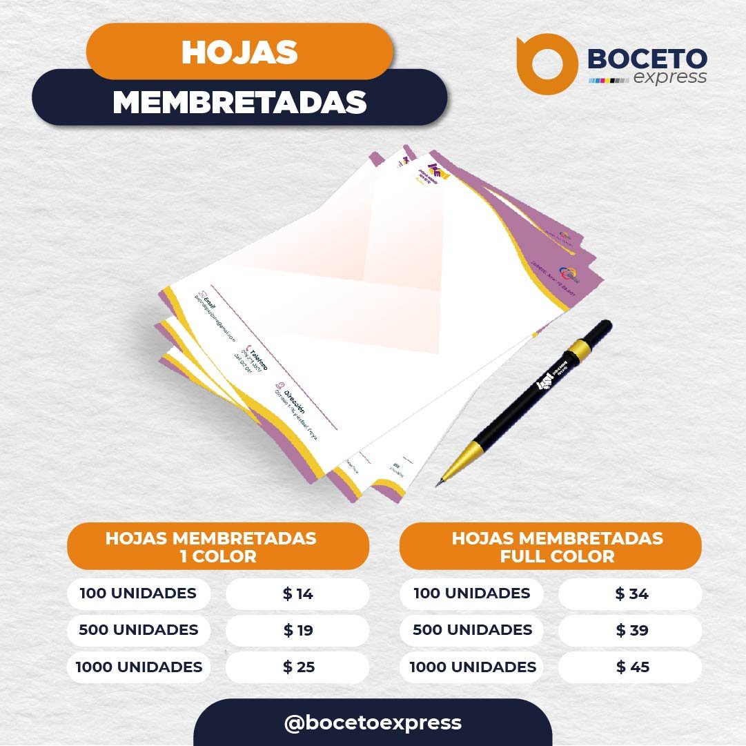 Precios Hojas Membretadas